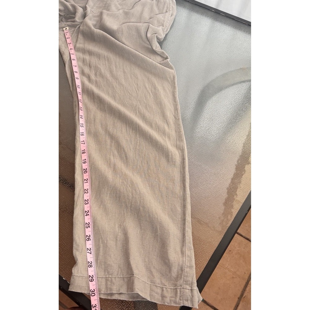 Old Navy High Rise Wide Leg Linen Pants Womens Large Resort Comfort Coastal - Picture 6 of 7